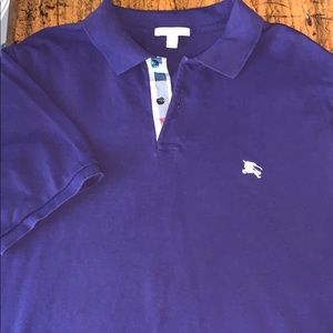 BURBERRY BRIT MENS POLO DEEP PURPLE SIZE XL